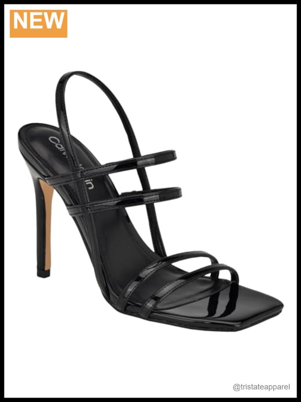 Calvin Klein Teoni Stiletto Heeled Dress Sandal Faux Patent